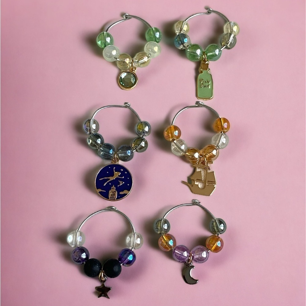 129 Disney Peter Pan/Tinkerbell Themed wine glass charms